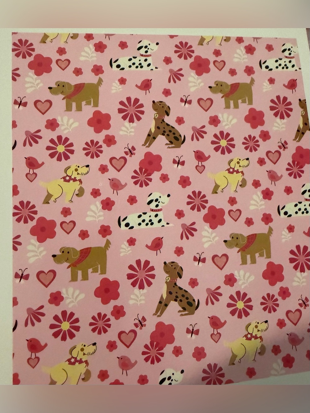 Celebrate! Plush Throw - Pink Floral, dogs, & Heart Design